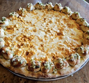 Pizza and Pasta Factory's Creamy Chicken Chipotle pizza with stuffed crust Pizza of the month